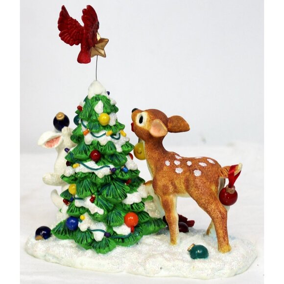 1998 Christopher Radko Woodland Winds Surrounded by Friends xmas Tree Fawn Bunny - Picture 4 of 10